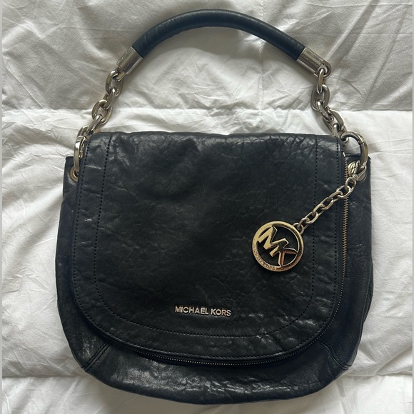 Michael Kors Stanthorpe Distressed Leather Saddle Bag - Picture 2 of 11